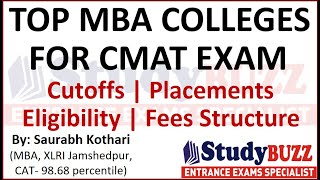 Top MBA colleges accepting CMAT scores  Placements CMAT Cutoffs Fees Structure [upl. by Hulda573]