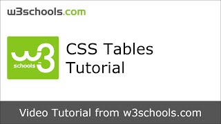 W3Schools CSS Tables Tutorial [upl. by Hsital]