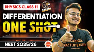 Differentiation Class 11 Physics Basic Mathematical Tools One Shot for NEET 2026  Dahaad Series [upl. by Enatan496]