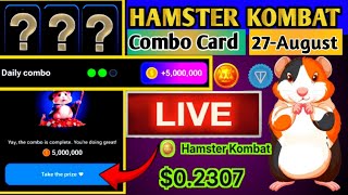 Hamster Kombat Daily Combo 27 August  New Daily Combo Card 27 August  Daily Combo Hamster Kombat [upl. by Kalfas]