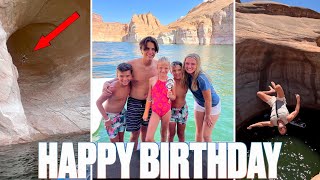 HAPPY BIRTHDAY HAZYL BINGHAM  8YEAROLD RIDING JET SKIS AND JUMPING OFF CLIFFS IN LAKE POWELL [upl. by Eromle]