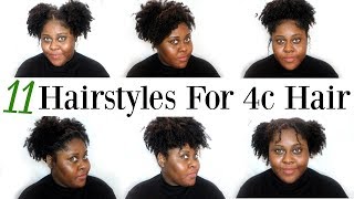 11 HAIRSTYLES FOR SHORT 4B HAIR No Braids [upl. by Brandy]