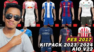 PES 2017 NEW KITPACK 20232024 V22 AIO  PES 2017 PC GAMEPLAY INDONESIA [upl. by Demmy536]