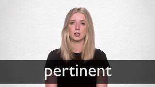 How to pronounce PERTINENT in British English [upl. by Phillida896]