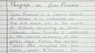 Write a paragraph on Guru Purnima  Paragraph Writing  English [upl. by Fridell]