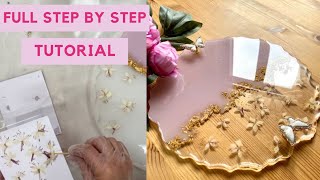 How to use Dried Flowers in Epoxy Resin PLUS Fixing Handles in Resin Serving Trays FULL TUTORIAL [upl. by Ylatan]