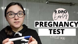 Early Pregnancy Test at 9 DPO  Faint line is still there  TTC Baby 3 Cycle 36 [upl. by Valentia]