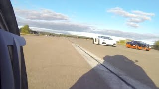 Bikecam Drag RACE Bugatti Veyron Vitesse vs Lambo Aventador vs BMW S1000RR [upl. by Gian47]