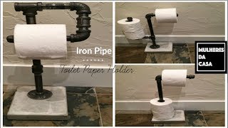 3 Easy To Make Toilet Paper Holder With Iron Pipe  How To Make [upl. by Eimac]