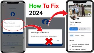 Wrong Credentials Invalid Username or Password Facebook  Invalid Username or Password [upl. by Namref466]