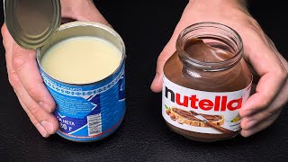 Kondensmilch mit Nutella verquirlen Sie werden begeistert sein Kein Backen Top 5 Rezepte [upl. by Luigino]