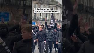 Edinburgh City Ultras terrorise the newtowners whatthex edinburgh football ultras fighting [upl. by Tezzil98]