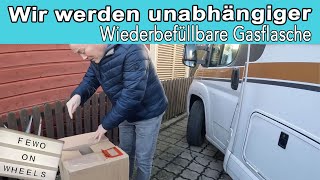 Eine Gastankflasche für unser Wohnmobil zum LPG tanken [upl. by Ardnuek395]