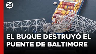 Animación muestra trayecto de barco que chocó y derribó puente en Baltimore  Expreso de la Mañana [upl. by Ahcsatan229]