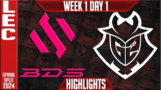 BDS vs G2 Highlights  LEC Spring 2024 W1D1  Team BDS vs G2 Esports [upl. by Piwowar]