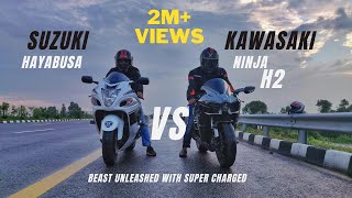 Kawasaki Ninja H2 Vs Suzuki Hayabusa Comparison  First Ninja H2 In Lucknow  Ksc Vlogs [upl. by Rehpotsrihc857]