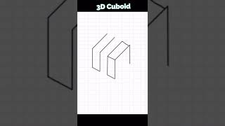 3D Cuboid Drawing  3D Drawing shorts 3D Procreate [upl. by Calandria]