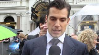 Henry Cavill gets a little angry with us at the Man of Steel Premiere [upl. by Gnuhn917]