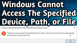 Fix Windows Cannot Access Specified Device Path or File You May Not Have Appropriate Permissions [upl. by Uela161]