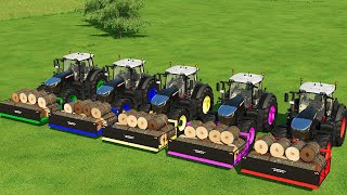 PINE WOOD BATTLE  CLAAS vs JOHN DEERE vs VLATRA vs FENDT  Farming Simulator 22 [upl. by Rickart130]