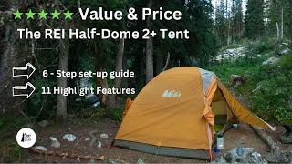 REI Half Dome 2 Tent Setup guide and feature highlights 2persontent rei [upl. by Valry479]