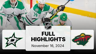 NHL Highlights  Stars vs Wild  November 16 2024 [upl. by Taylor]