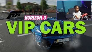 NEW VIP CARS INSANE FERRARI PAINT JOB  Forza Horizon 3 Career With Steering Wheel [upl. by Ehlke]