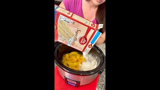 3 Ingredient Peach Cobbler 🍑 dessert easyrecipe peaches [upl. by Donohue]