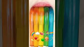 ASMR RAINBOW JELLY EMOJI FOOD 🌈☁️🍉🌈🧜‍♀️🏳️‍🌈💫🔴🟠🟡🟢🍔 무지개 젤리 이모지 먹방 sped up [upl. by Hanna]