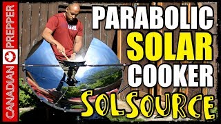 Cooking with the Sun SolSource Parabolic Solar Cooker [upl. by Kcirdneh284]