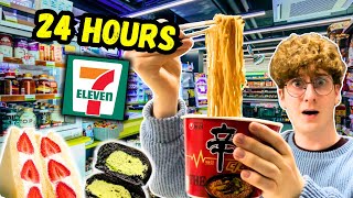 24 Hours Eating ONLY Korean Convenience Store Food [upl. by Ellohcin234]