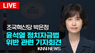 윤석열 대통령 정치자금법 위반 의혹 관련 기자회견 조국혁신당 박은정 의원  KNN [upl. by Aneekat]