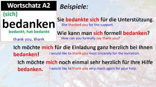 Wortschatz A2 bedanken [upl. by Setarcos]