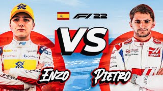 Duelo ÉPICO no F1 22 Barcelona GP Enzo x Pietro Fittipaldi [upl. by Thais21]