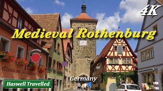 Rothenburg ob der Tauber Medieval Walled Old Town  Germany 4K Travel Video [upl. by Veriee293]