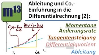 Ableitung  momentane Änderungsrate  Differentialquotient Tangentensteigung [upl. by Eneleoj]