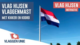 Vlag hijsen in vlaggenmast met kikker amp koord  Vlaggen Unie [upl. by Calbert]