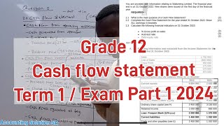 Grade 12 Accounting Cash flow Statement Term 1 2024 [upl. by Adnert]