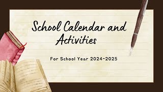 DepEd School Calendar for School Year 20242025 [upl. by Blandina144]