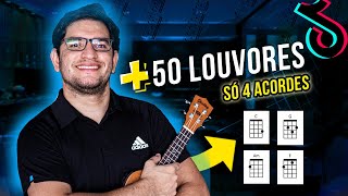 50 Louvores Fáceis no Ukulele Aprenda a Tocar Música Gospel Passo a Passo [upl. by Introk116]