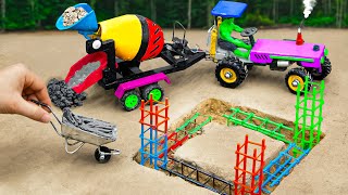 40 Minutes Diy tractor making mini High Power Concrete Mixer  House construction Science Project P4 [upl. by Alyos]