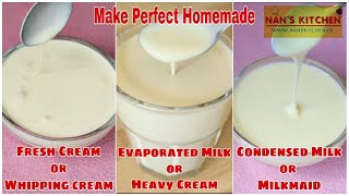 Make Fresh CreamCondensed Milkevaporated milk at home  HOMEMADE DESSERT RECIPES [upl. by Eniretac]