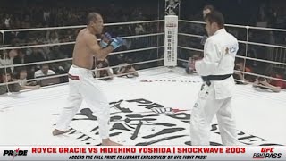 PRIDE Shockwave 2003 Royce Gracie vs Hidehiko Yoshida  December 31 2003 [upl. by Eugenle]