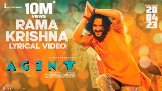 Rama Krishna Lyrical  Agent  Akhil Akkineni  Surender Reddy  Hiphop Tamizha [upl. by Drus763]