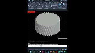 HELICAL GEAR 3d tutorial in autocad shorts [upl. by Nagard682]