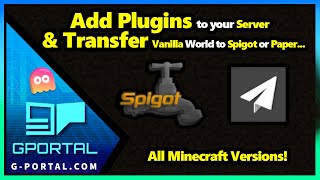 Add Plugins to your Server  Migrate Vanilla World to SpigotPaper  All Versions  Gportal [upl. by Lectra243]