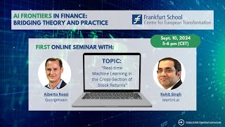 Webinar quotAI Frontiers in Financequot Session 1 [upl. by Ahsoet]