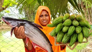 গ্রাম্য পদ্ধতিতে পটল দিয়ে পাঙ্গাস মাছ রান্না Bengali Village Style Cooking Pangas Fish Potol Curry [upl. by Maisel252]