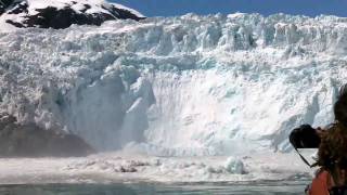 Glacier Calving Huge Wave [upl. by Nonnek]