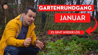 Gartenrundgang Januar 2024  Hochbeet Gewächshaus Ernten [upl. by Ravid]